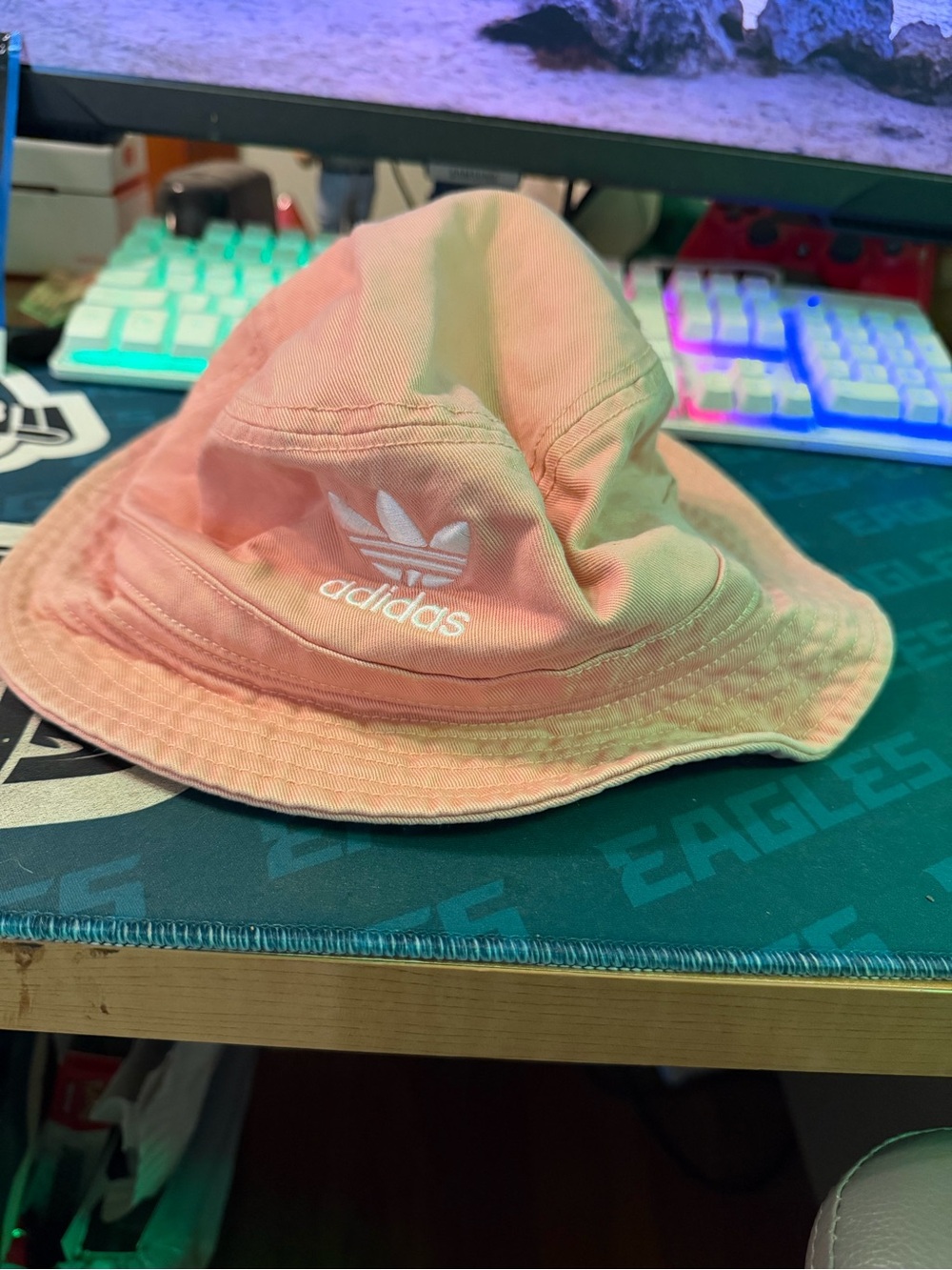 Adidas pink bucket hat